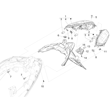 Piaggio Medley 125 ABS E5 2021-2022 światła tylne (EMEA)