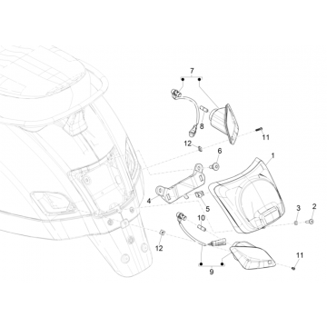 Lampy tylne - Vespa GTS 125 4T E5 ABS 2021 kierunkowskazy (EMEA)