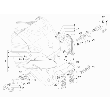Lampy tylne Piaggio MP3 300LT Sport 2009-2014