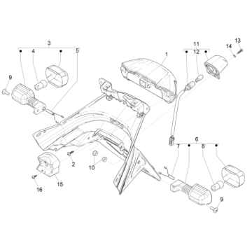 Światło tylne - Wskaźniki tylne Piaggio NRG Power 50 2-stroke LC Euro 4