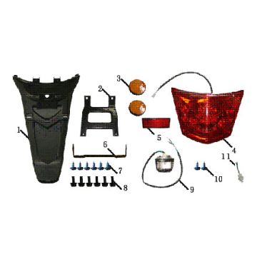 Tylny błotnik tylny China Touring niebieski