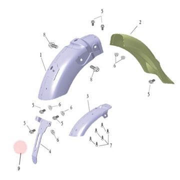 Błotnik tylny Agm Caferacer Base czarny/czerwony