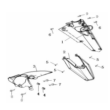 Błotnik tylny Generic Roc czerwony 2010 2-suw