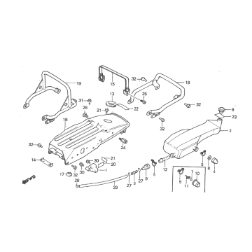 Błotnik tylny - Zbiornik oleju Honda MT50
