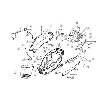 tylne pokrowce Kymco Grand Dink 2-suwowe Srebrne