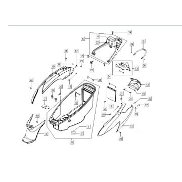 Pokrowce tylne Kymco New Dink 4-suwowe ciemnoszary