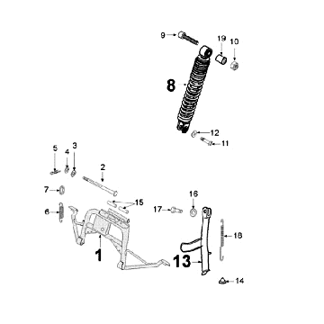 Teleskop tylny Standard Peugeot Ludix 14 czarny Teleskop tylny Standard Peugeot Ludix 14 czarny
