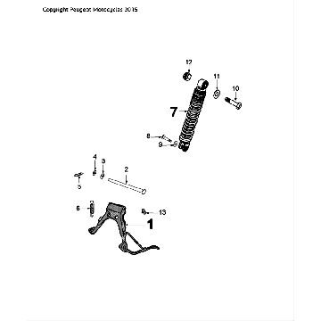 Teleskop tylny Standard Peugeot Speedfight 4 LC czarny
