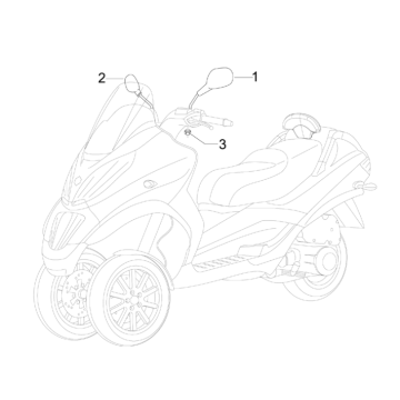 Lusterka wsteczne Piaggio MP3 300LT Sport 2009-2014 szara chmura 773/B