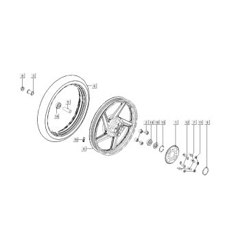 Koło tylne - zębatka Kymco K-Pipe 4-suwowa Biała