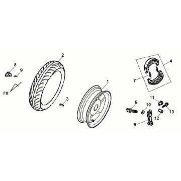 Sym Allo GT (WH006 S882U) srebrna felga aluminiowa