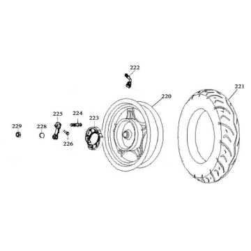 Koło tylne AGM Retro Extra matowe czerwone