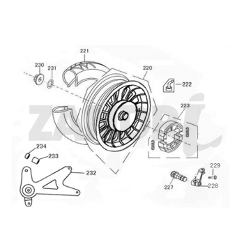 Koło tylne Santini Capri mat ciemnoniebieski