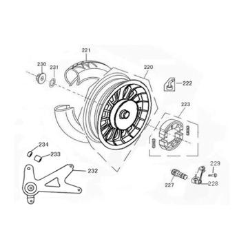 Koło tylne AGM VX50s pomarańczowe