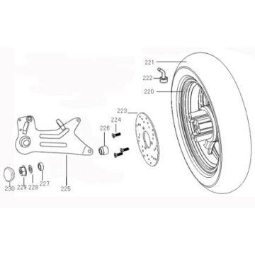 Koło tylne Benzhou ZN50QT-36 czarne