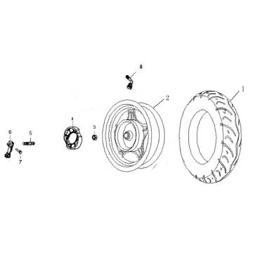 Koło tylne BTC Grande Retro GT1 żółte kremowe