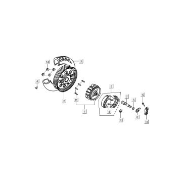 Koło tylne Kymco DJ 2-suwowy Srebrny
