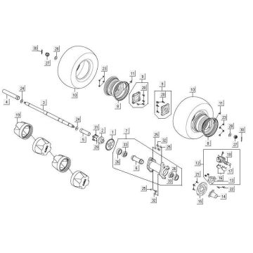 Kolo tylne Kymco Maxxer 90 Czarne
