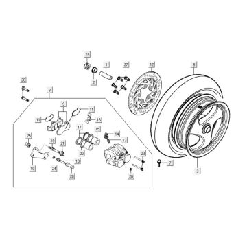Koło tylne Kymco New Dink 200i-Achterwiel-Kymco-New-Dink-200i