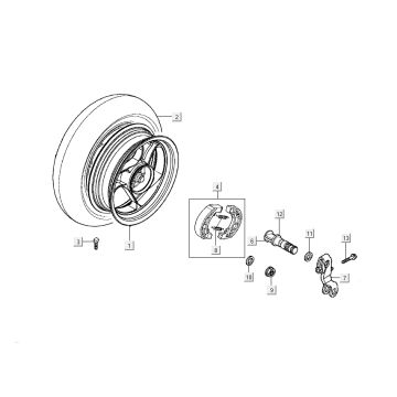 Koło tylne Kymco New Dink 4-suwowe czarne metalik