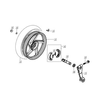 Koło tylne Kymco People S 4-suwowy granatowy