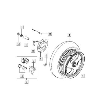 Koło tylne Kymco Super9 2t lc dolne matowe czarno-żółte