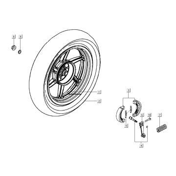 Koło tylne Kymco Super 8 Street 4-suwowe niebieskie