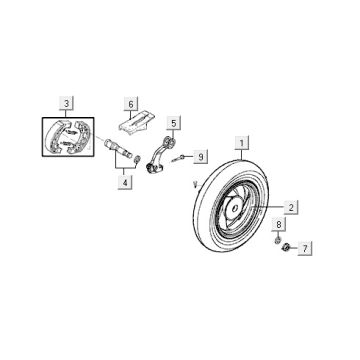 Koło tylne Kymco VP50 4t ac Diamond białe