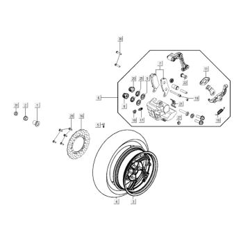 Kolo Tylne Kymco Xciting 400i Żółte