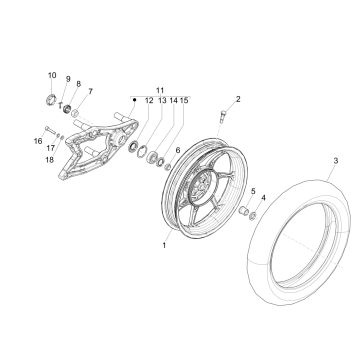 Liberty 125 IGET 4T 3V IE E4 ABS tylne koło 2015 - 2019 (EMEA)