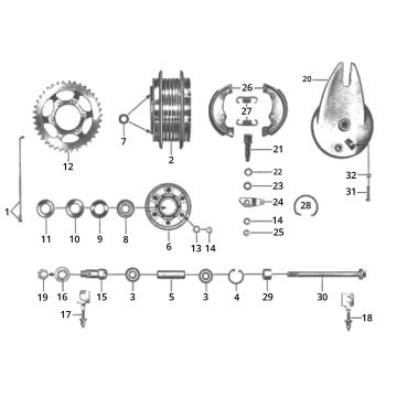 Piasta tylnego koła Zundapp GTS 50 517-40L0
