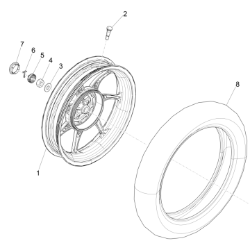 Piaggio Liberty 50 4-suwowe koło tylne (IGET Euro 5)