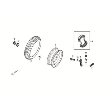 Achterwiel Sym Crox 50 E3