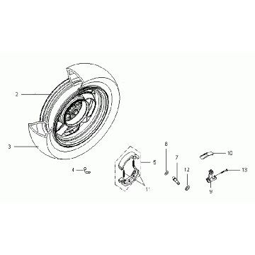 Koło tylne SYM VS125 Euro3