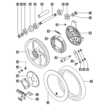 Achterwiel Tomos LUXE EX (L0-L1)
