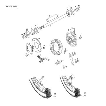 Achterwiel Tomos STANDARD QUADRO LUXE 1996-1997