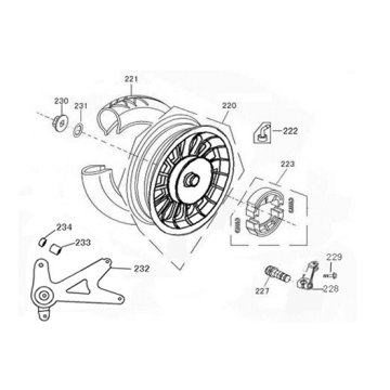 Koło tylne Turbo RL 125cc srebrne