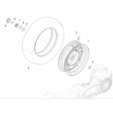 Vespa Electrica 45 km/h Koło Tylne E5 2021 (EMEA)