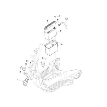 Rakson akumulatora Vespa Sprint 2-suwowy