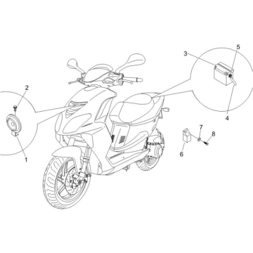 Przełączniki zdalne - Bateria - Klakson Piaggio NRG Power DD 2007-2017