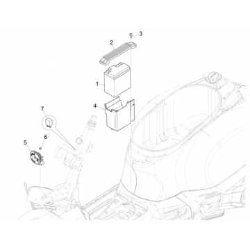 Przełączniki zdalne - bateria - klakson Vespa GTS 125 4T E5 ABS 2021 (EMEA)