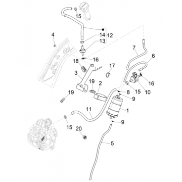 Vespa GTS 125 4T E5 ABS 2021 Instalacja zapobiegająca parowaniu (EMEA)
