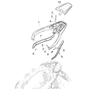 Piaggio Medley 125 ABS E5 2021-2022 (EMEA) bagażnik tylny