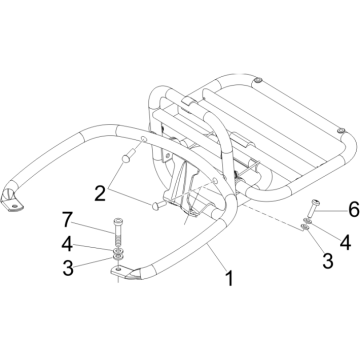 Bagażnik tylny Vespa GTS 250 ie 2005-2009 (z ABS)