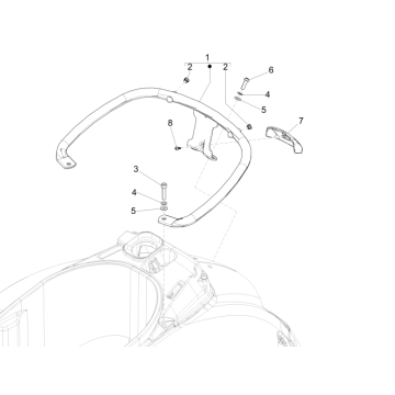 Tylny bagażnik Vespa GTS 300 czyli 2008-2016 (z ABS i bez)