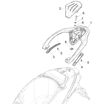 Piaggio Liberty 50 4-suwowy bagażnik tylny (IGET Euro 5)