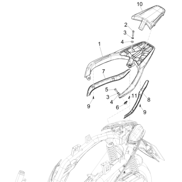 Piaggio Medley 150 4T IE ABS E4 2016-2020 (EMEA) bagażnik tylny