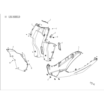 Osłona nogawki - Dolna owiewka China Venom czarna
