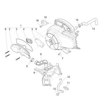 Filtr powietrza Vespa Sprint 45km 4-suwowy 4-zawór