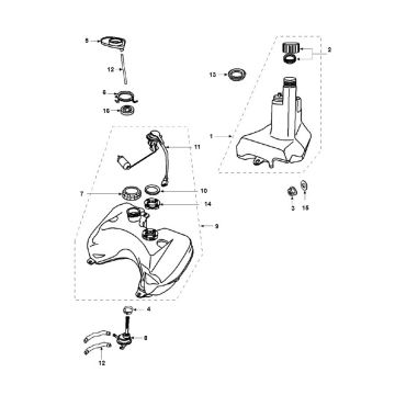 Zbiornik paliwa - Zbiornik oleju Peugeot Speedfight 2 LC E2 2-suwowy